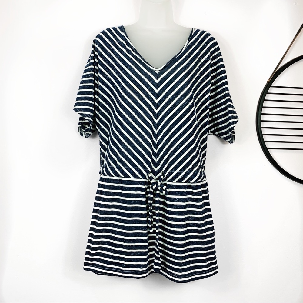 Umgee Navy Blue Chevron Swimsuit cover dress